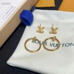 Louis Vuitton Women LV Eclipse Earrings Metal Gold-Color Initials M00763 - immagine 7