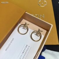 Louis Vuitton Women LV Eclipse Earrings Metal Gold-Color Initials M00763 (5)