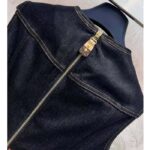 Louis Vuitton Women LV Eyelet Belt Denim Dress Dark Blue 1AFGA5 – Image 9