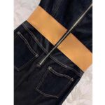 Louis Vuitton Women LV Eyelet Belt Denim Dress Dark Blue 1AFGA5 – Image 6