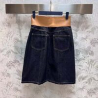 Louis Vuitton Women LV Eyelet Belt Denim Skirt Navy 1AFGNY (13)