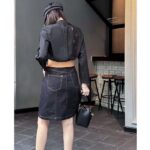 Louis Vuitton Women LV Monogram Lavaliere Button Sleeve Blouse Black 1AFCAV - immagine 11