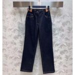 Louis Vuitton Women LV Eyelet Tab Jeans Navy Cotton 1AFGME – Image 2