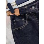 Louis Vuitton Women LV Eyelet Tab Jeans Navy Cotton 1AFGME – Image 9