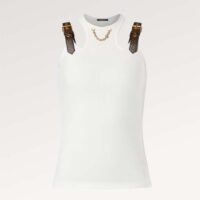 Louis Vuitton Women LV Eyelet Tab Tank Top White Cotton 1AFKP5 (1)