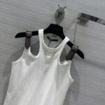 Louis Vuitton Women LV Eyelet Tab Tank Top White Cotton 1AFKP5 - Image 4