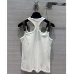 Louis Vuitton Women LV Eyelet Tab Tank Top White Cotton 1AFKP5 - Image 3
