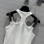 Louis Vuitton Women LV Eyelet Tab Tank Top White Cotton 1AFKP5 - Image 7