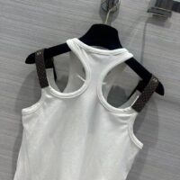 Louis Vuitton Women LV Eyelet Tab Tank Top White Cotton 1AFKP5 (1)