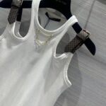 Louis Vuitton Women LV Eyelet Tab Tank Top White Cotton 1AFKP5 - Image 5