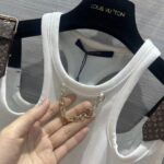 Louis Vuitton Women LV Eyelet Tab Tank Top White Cotton 1AFKP5 - Image 8