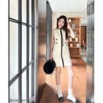 Louis Vuitton Women LV Fitted Scuba Dress Eggshell Beige 1AFF99 - Bild 10