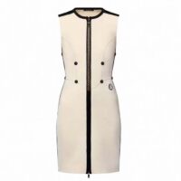 Louis Vuitton Women LV Fitted Scuba Dress Eggshell Beige 1AFF99 (9)