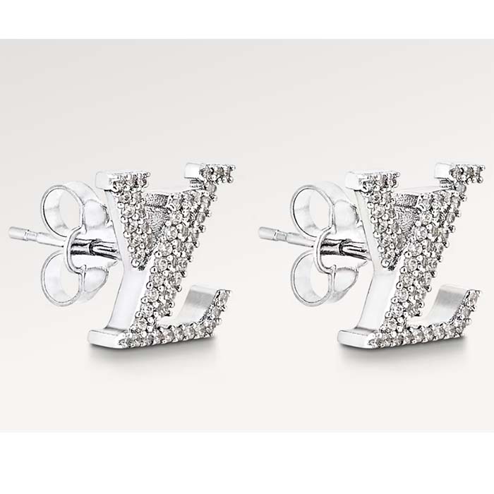Louis Vuitton Women LV Iconic Earrings Crystal LV Initials M00608