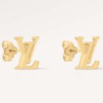 Louis Vuitton Women LV Iconic Earrings Gold-Color Initials M00743