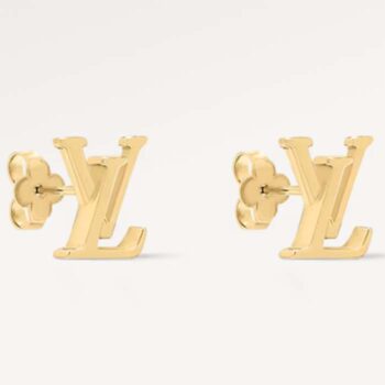 Louis Vuitton Women LV Iconic Earrings Gold-Color Initials M00743