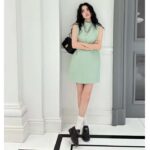 Louis Vuitton Women LV Mock-Neck Straight Dress Almond Green 1AFF75 - Image 10