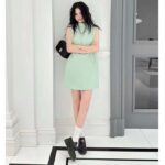 Louis Vuitton Women LV Mock-Neck Straight Dress Almond Green 1AFF75 - Image 12