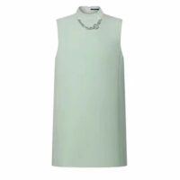 Louis Vuitton Women LV Mock-Neck Straight Dress Almond Green 1AFF75 (5)