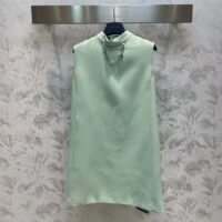 Louis Vuitton Women LV Mock-Neck Straight Dress Almond Green 1AFF75 (5)