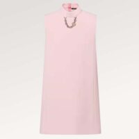 Louis Vuitton Women LV Mock-Neck Straight Dress Light Pink 1AFCHR (3)