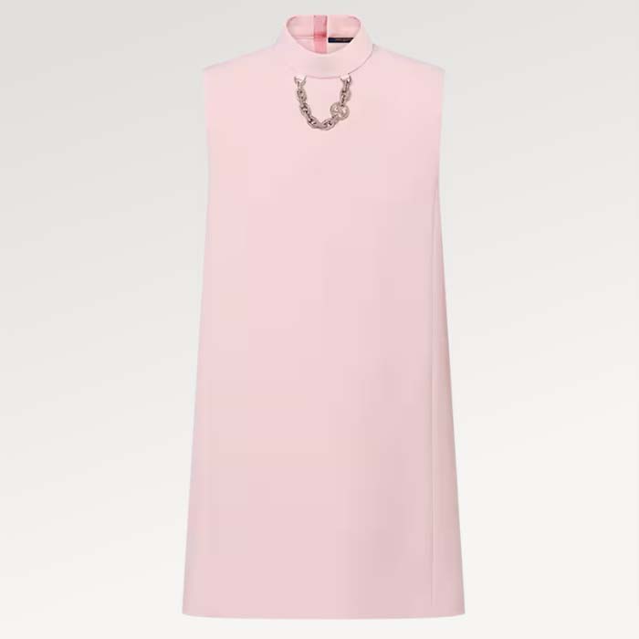 Louis Vuitton Women LV Mock-Neck Straight Dress Light Pink 1AFCHR