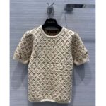 Louis Vuitton Women LV Monogram Jacquard Knit Top Wool Ecru 1AFEEU - Image 2
