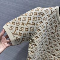 Louis Vuitton Women LV Monogram Jacquard Knit Top Wool Ecru 1AFEEU (5)