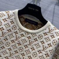 Louis Vuitton Women LV Monogram Jacquard Knit Top Wool Ecru 1AFEEU (5)