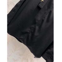 Louis Vuitton Women LV Monogram Lavaliere Button Sleeve Blouse Black 1AFCAV (1)