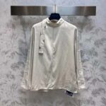 Louis Vuitton Women LV Monogram Lavaliere Button Sleeve Blouse White - Bild 2