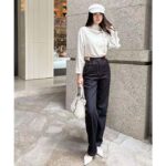 Louis Vuitton Women LV Eyelet Tab Jeans Navy Cotton 1AFGME – Image 11