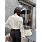 Louis Vuitton Women LV Monogram Lavaliere Button Sleeve Blouse White - Bild 13