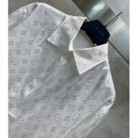 Louis Vuitton Women LV Monogram Long-Sleeved Silk Shirt White 1AFJUE (2)