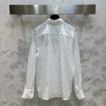 Louis Vuitton Men LV Monogram Long-Sleeved Silk Shirt White 1AFJUE – Bild 3