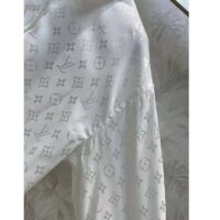 Louis Vuitton Women LV Monogram Long-Sleeved Silk Shirt White 1AFJUE (2)