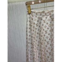 Louis Vuitton Women LV Monogram Midi Skirt Silk Beige 1AFOJN (6)