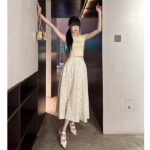 Louis Vuitton Women LV Monogram Midi Skirt Silk Beige 1AFOJN - Bild 11