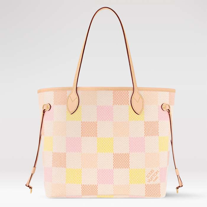 Louis Vuitton Women LV Neverfull MM Peach Damier Giant Coated Canvas N40668