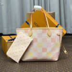 Louis Vuitton Women LV Neverfull MM Peach Damier Giant Coated Canvas N40668 - Image 2