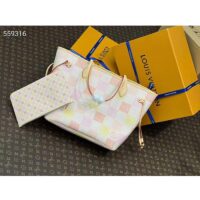Louis Vuitton Women LV Neverfull MM Peach Damier Giant Coated Canvas N40668 (3)