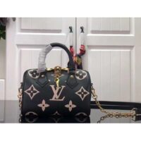 Louis Vuitton Women LV Speedy Bandoulière 20 Black Cowhide Leather M47048 (8)