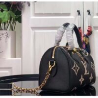 Louis Vuitton Women LV Speedy Bandoulière 20 Black Cowhide Leather M47048 (8)