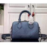 Louis Vuitton Women LV Speedy Bandoulière 20 Blue Cowhide Leather M46484 (4)