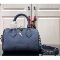 Louis Vuitton Women LV Speedy Bandoulière 20 Blue Cowhide Leather M46484 (4)