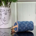 Louis Vuitton Women Micro Speedy Bag Charm Monogram Denim Canvas M01701 – Image 4
