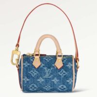 Louis Vuitton Women Micro Speedy Bag Charm Monogram Denim Canvas M01701 (3)