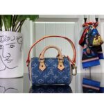 Louis Vuitton Women Micro Speedy Bag Charm Monogram Denim Canvas M01701 – Image 2