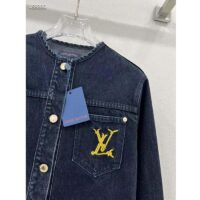 Louis Vuitton Women Nautical LV Patch Denim Jacket Cotton Indigo 1AFMOM (7)