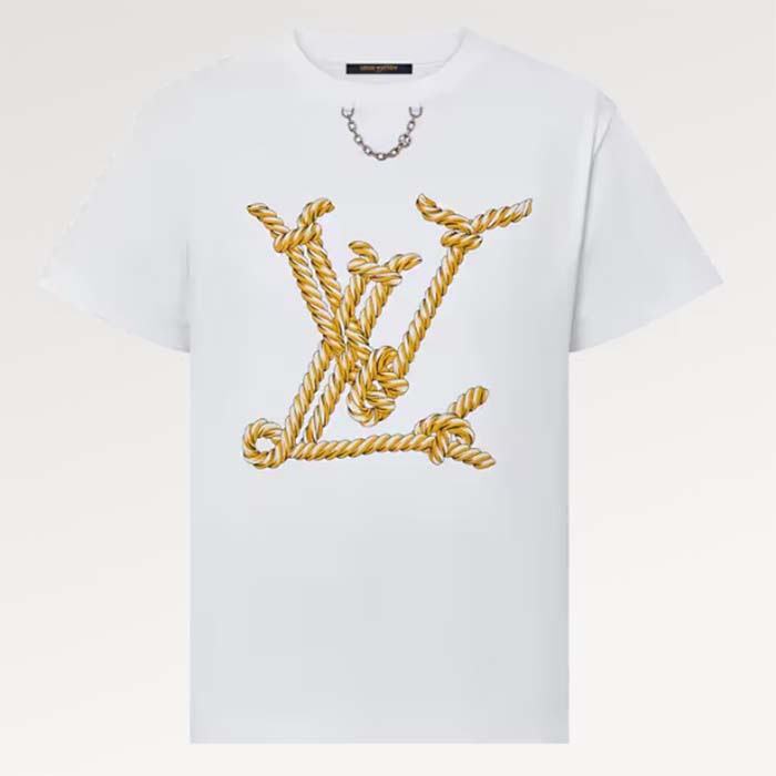 Louis Vuitton Women Nautical LV T-Shirt Cotton White 1AFMZ4